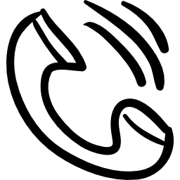 contour de l'outil de sonnerie dessiné main téléphone auriculaire Icône