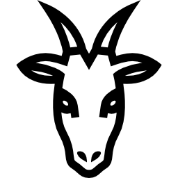 contorno frontal de cabeza de cabra icono