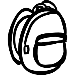 hand gezeichnete kontur des rückensacks icon