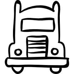 Car front hand drawn outline icon