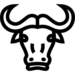 visage de taureau avec des cornes Icône