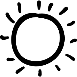 zon met de hand getekend onregelmatige vorm icoon
