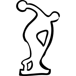 contorno disegnato a mano scultura sportiva maschile icona