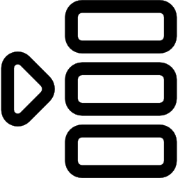 botón de interfaz de lista con una flecha icono