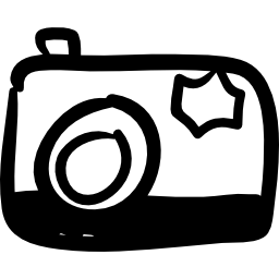 Photo camera hand drawn tool icon