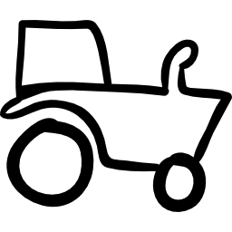 trasporto disegnato a mano su cingoli icona