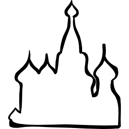 contorno desenhado à mão oriental de edifícios Ícone