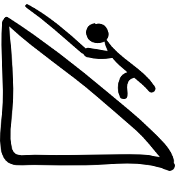 Альпинист, восхождение на гору рисованной спортивной сцены иконка