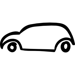 auto handgetekende vorm icoon