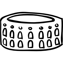 hand gezeichnete kontur des kolosseums icon