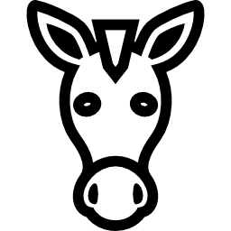 Контур лица жирафа спереди иконка