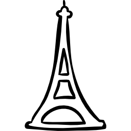 hand gezeichnete kontur des eiffelturms icon