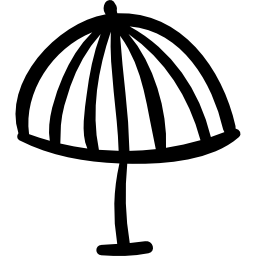 paraplu handgetekend zomergereedschap icoon