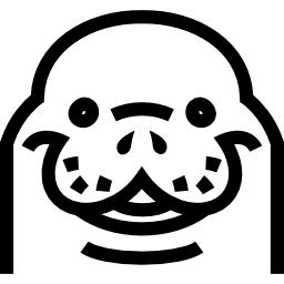 Walrus head frontal outline icon