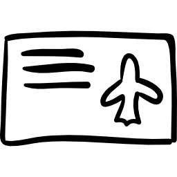 biglietto aereo carta disegnata a mano icona