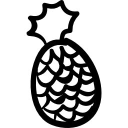 contorno desenhado à mão de abacaxi Ícone