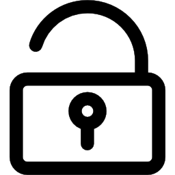 Unlock opened padlock outline icon