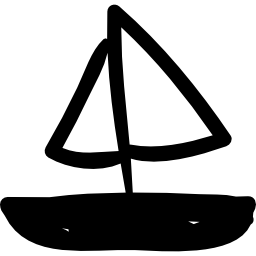 trasporto disegnato a mano in barca a vela icona