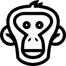 contorno del viso di scimmia icona