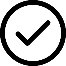 Accept circular button outline icon