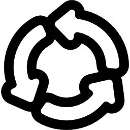 Three counterclockwise arrows circle icon