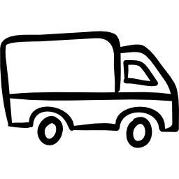 zarys ciężarówki skierowany w prawo ikona