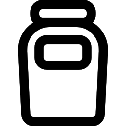 ジャムフラスコの輪郭を描かれたラベル付き容器 icon
