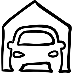 autooverzicht in garage icoon