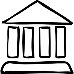 esquema de edificio de columnas antiguas icono
