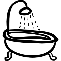 Bathtub vintage shower icon