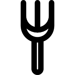 Fork eating or gardening tool outline icon