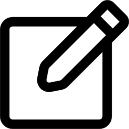 Note square outlined button with a pencil icon