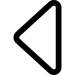 contorno della freccia sinistra del triangolo icona