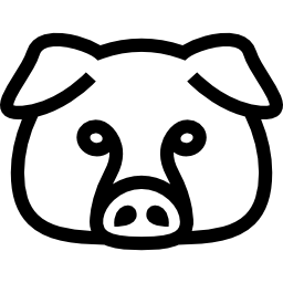 zarys twarzy świni ikona