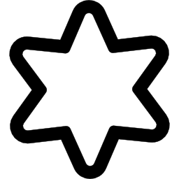 contorno de estrella de seis puntos icono