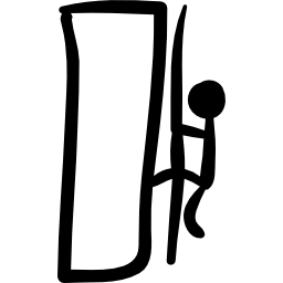 Climbing mountain hand drawn climber icon