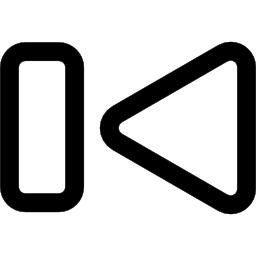 flèche gauche premier contour du bouton de piste Icône