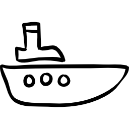 contour de bateau dessiné à la main Icône