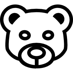 profilo frontale della testa dell'orso icona