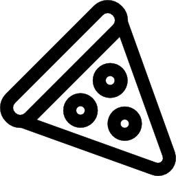 de omtrek van de pizzadriehoek icoon