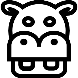 Hippo head outline from frontal view icon
