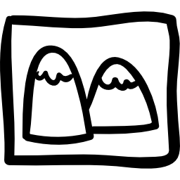 contour d'image dessiné main montagnes Icône