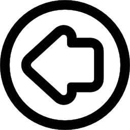 Left arrow circular button outline icon