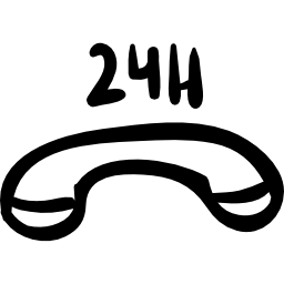 24 hours commercial phone icon