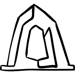 Artistic construction monument outline icon