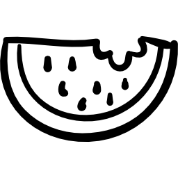 watermeloen geschetste plak icoon