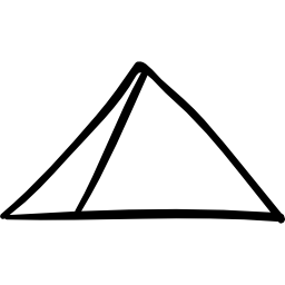 contorno desenhado à mão da pirâmide Ícone