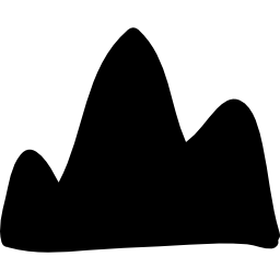 silhueta preenchida desenhada à mão da montanha Ícone
