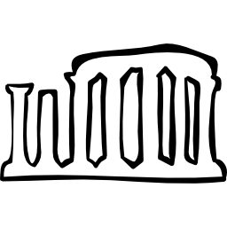Columns antique ruins hand drawn outline icon