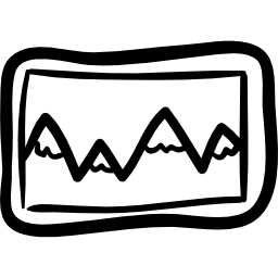 Mountains picture hand drawn rectangle icon